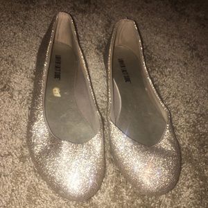 gold sparkly flats